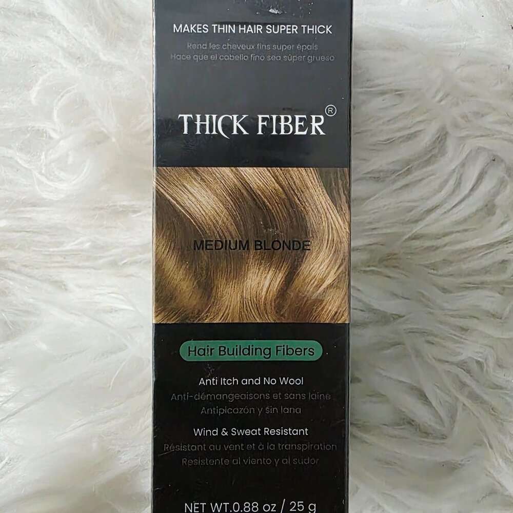 NIB Thick Fiber Hair Building Fibers, Medium Blonde, Anti-Itch